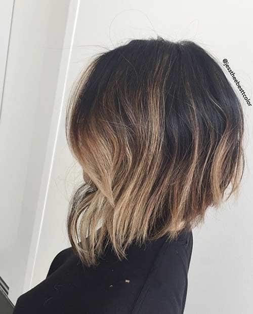 Loosely Curled Brown Bob with Highlights for Women with Thick Hair