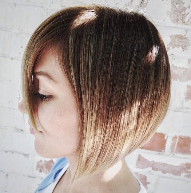 Straight graduated bob with long bangs