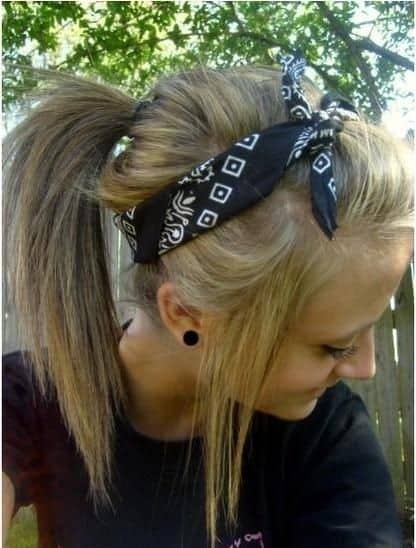 Ponytail with bandanna