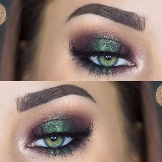 Brown and Green Glittery Blend