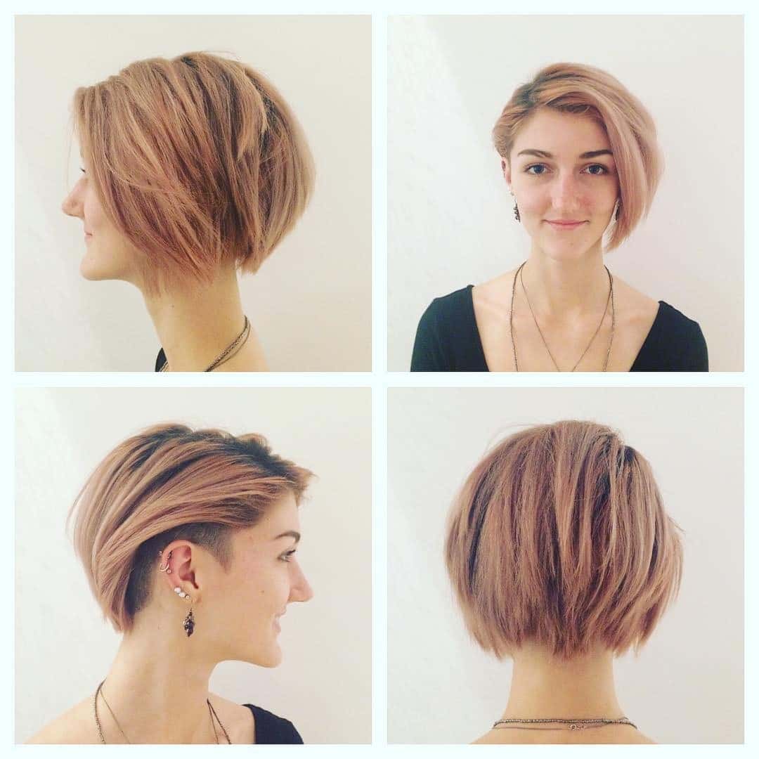 Ombre A-line short bob with longer front and side part