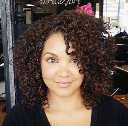 Dark Brown Curly Bob