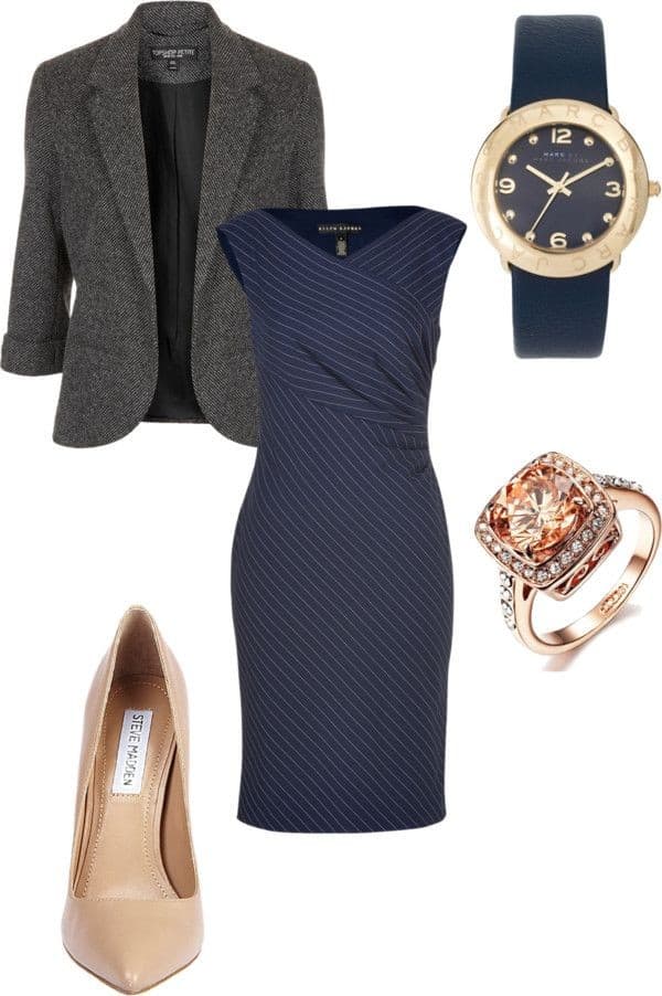 Navy blue, grey and taupe