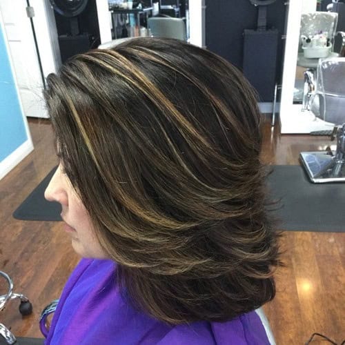 Brown and Blonde Highlighted Flicked Style