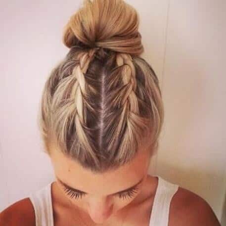 Double Braid to Blonde Bun