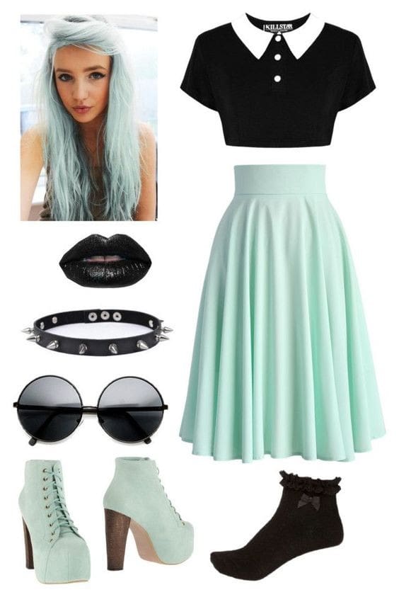 Pastel Teal Prom Skirt