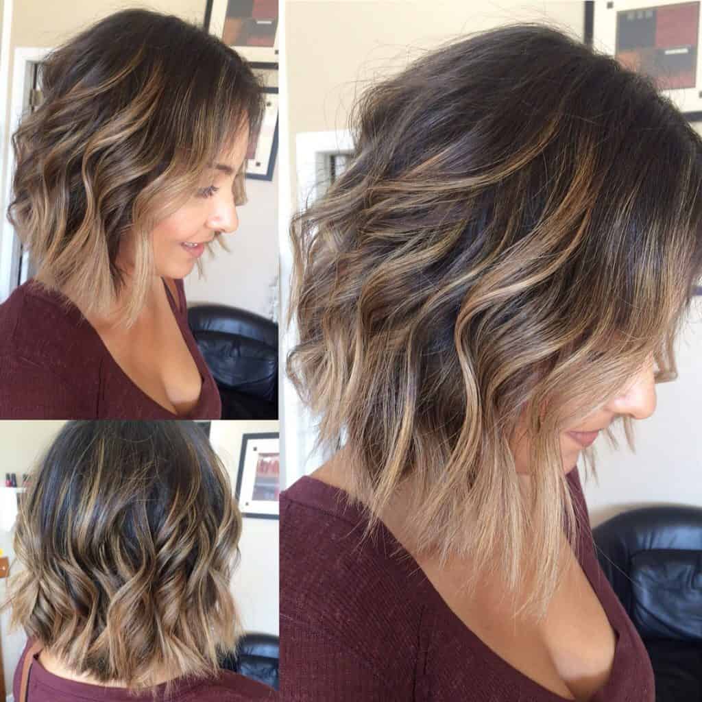 Ombre A-line short bob with longer front and side part