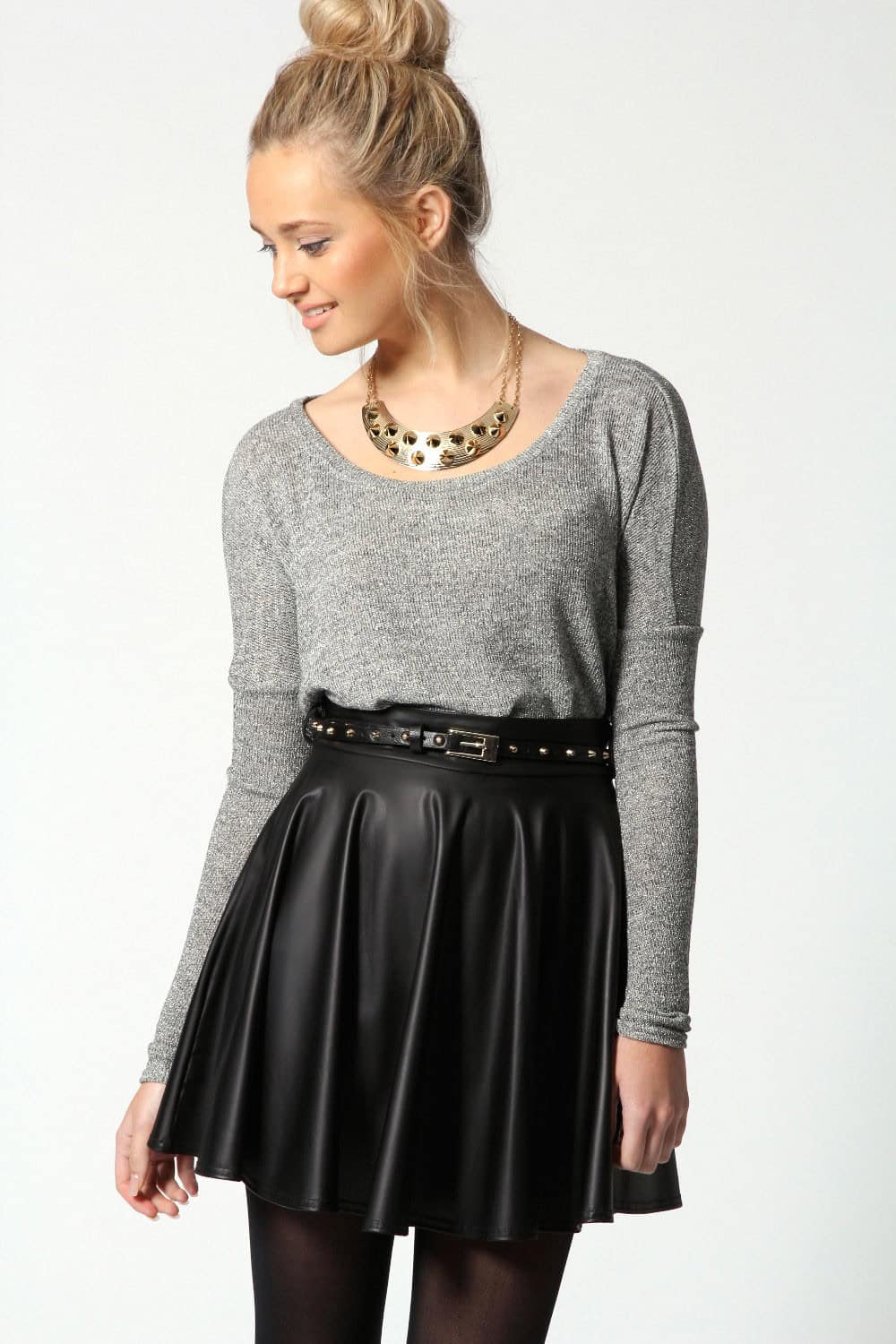 Winter leather skirt