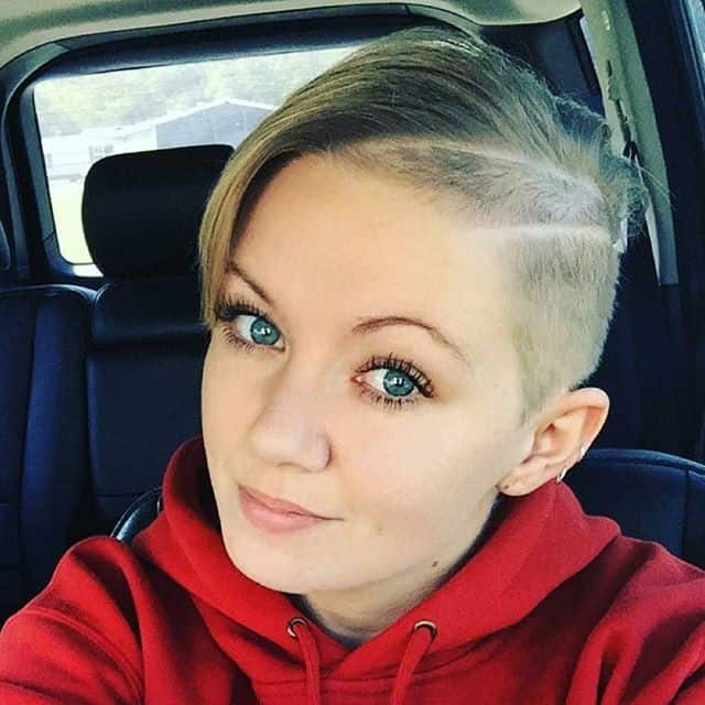 “Half Mohawk” pixie cut