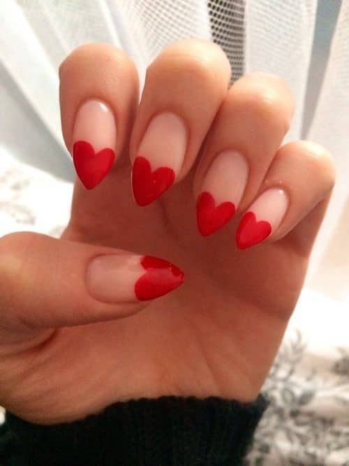 Red Heart Nail Art