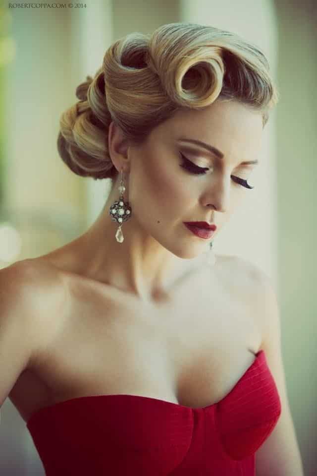 Sophisticated Retro Curly Updo