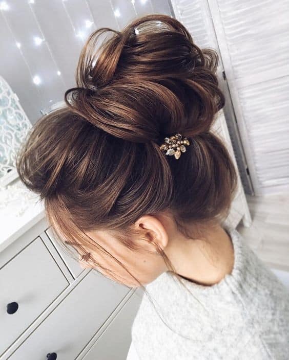 Twisted Messy Bun with Hair Accessory