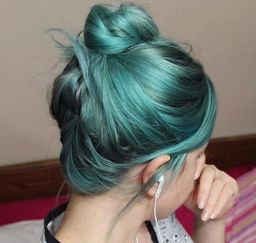 Cool and Casual Blue Top Knot