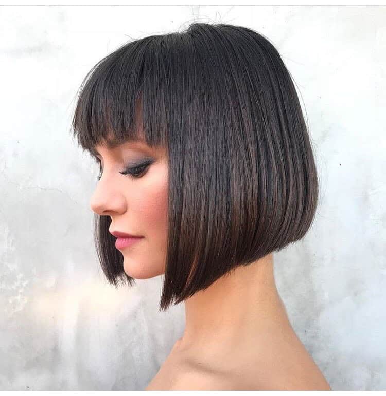 Ombre A-line short bob with longer front and side part