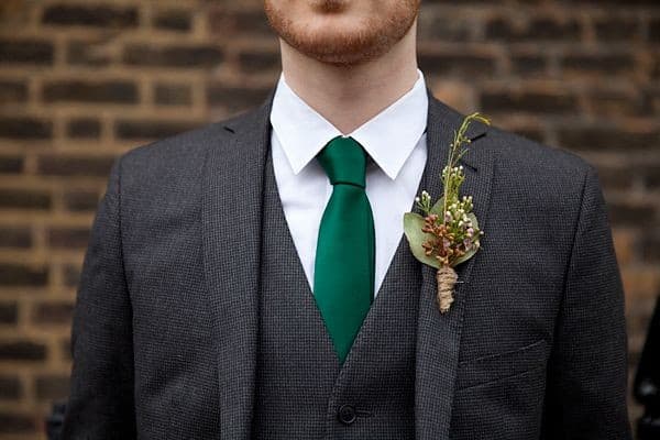 Hunter green groomsmen tie