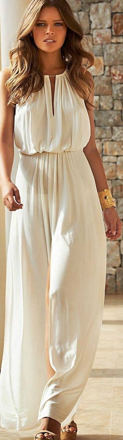 White maxi dress