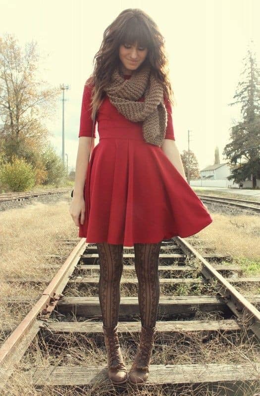 Red skater dress