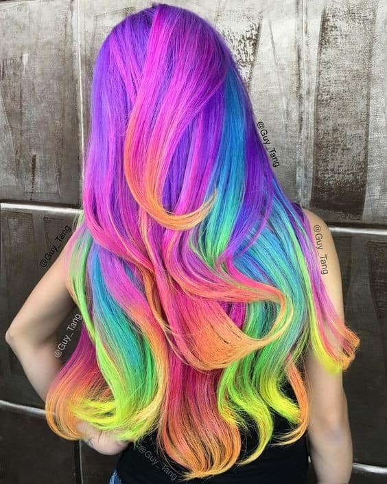 Dramatic Rainbow Barrel Curls