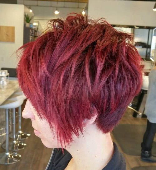 Gorgeous Red Choppy Bob