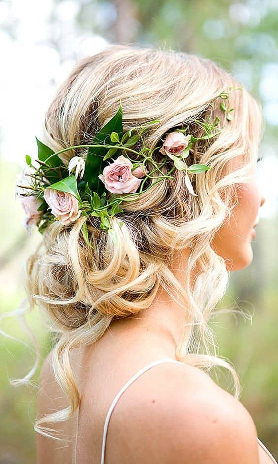 Pretty floral Wedding Updo Hairstyle