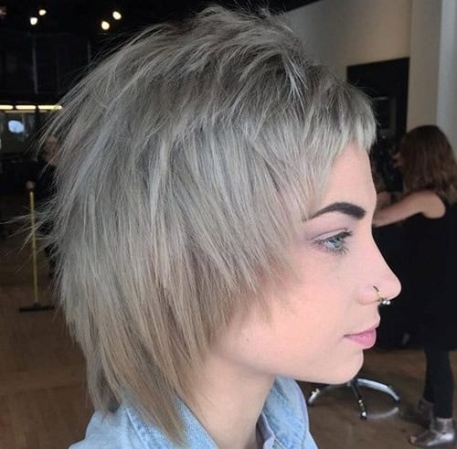 Spiky Grey Bob