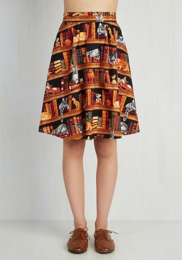 Book Shelf Printed Skirt