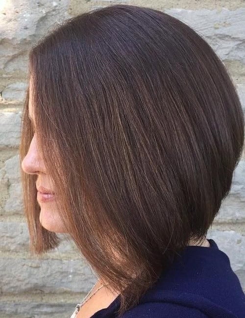 Chocolate Brown Graduated Bob with Stacked Layers