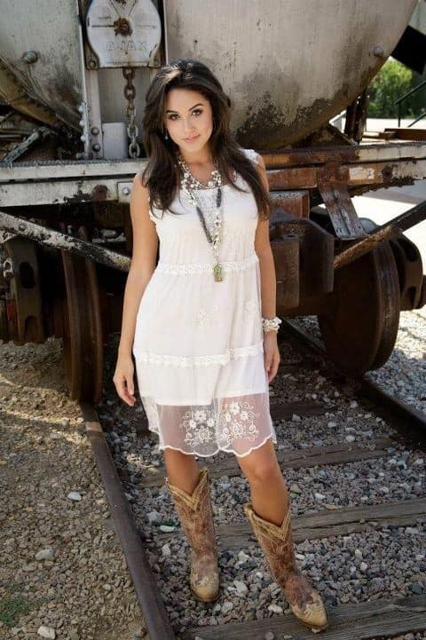 Dress and cowboy boots