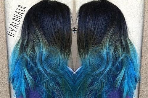 Roughly Tousled Blue Ombre