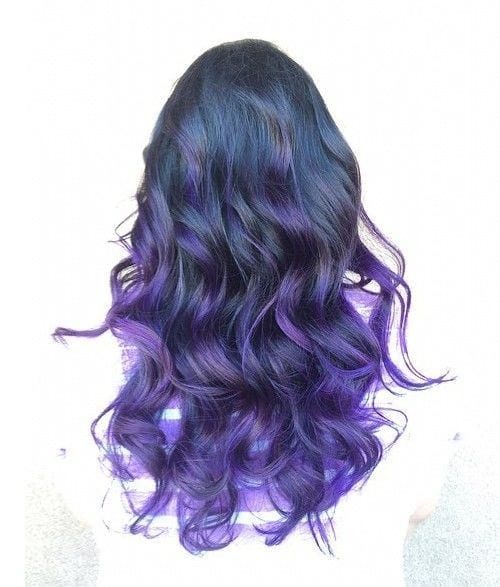 Metallic Blue to Purple Balayage