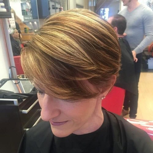 Copper Swept Bob with Highlights