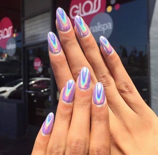 Rainbow Chrome Nails