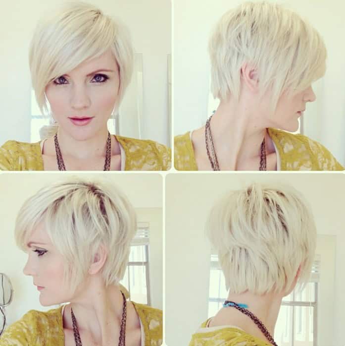 Platinum choppy pixie cut