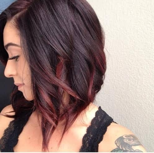 Subtle maroon A-line ombre bob