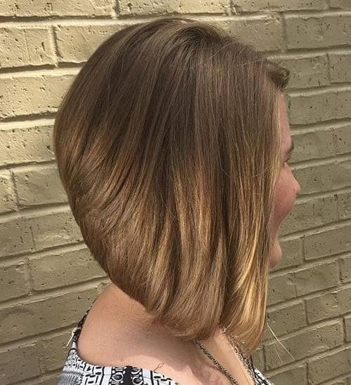 Brown to Blonde Balayage Stacked Bob