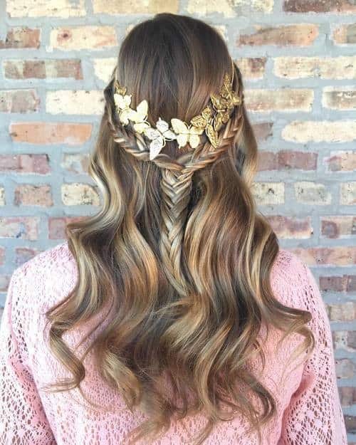 Fishtail Braid with Luscious Long Curls