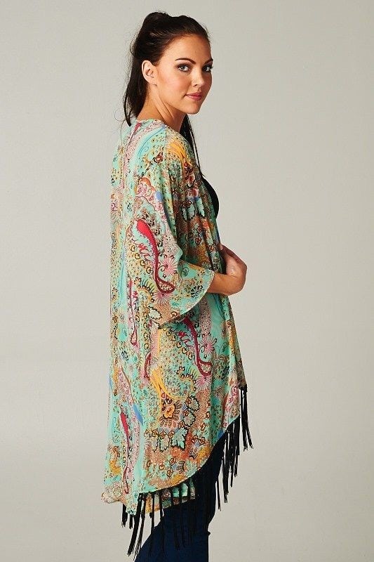 Paisley Boho silk cardigan