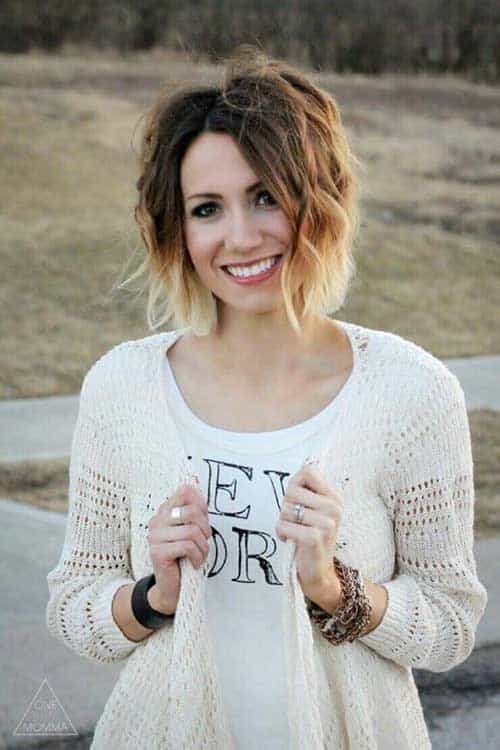 Blonde Ombre Curly Bob