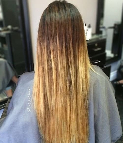 Brown to Blonde Long Ombre Style