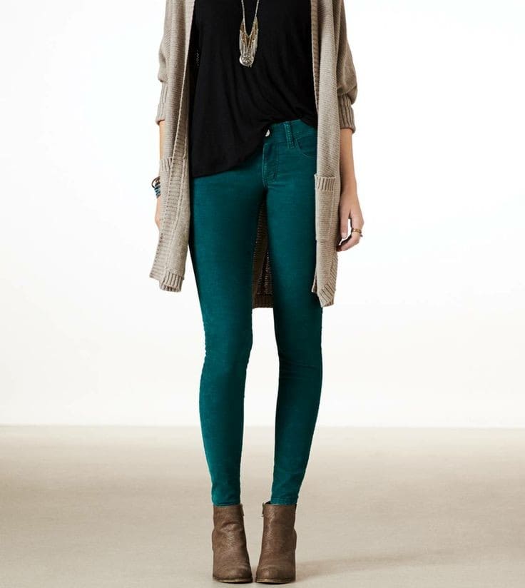 Teal skinny jeans