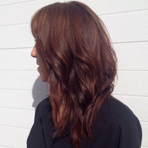 Red Toned Brown Shoulder Length Cut