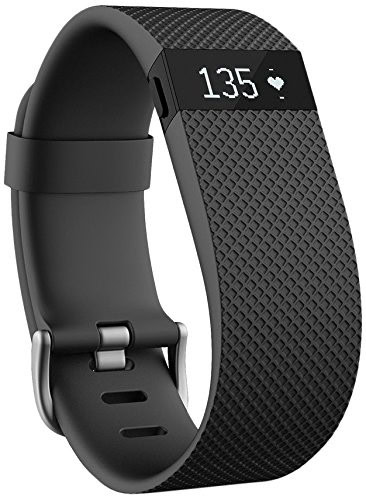 Fitbit Charge HR Wireless Activity Wristband, Black, Large