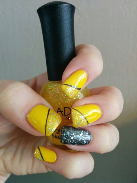 Stunning Yellow Nail Design