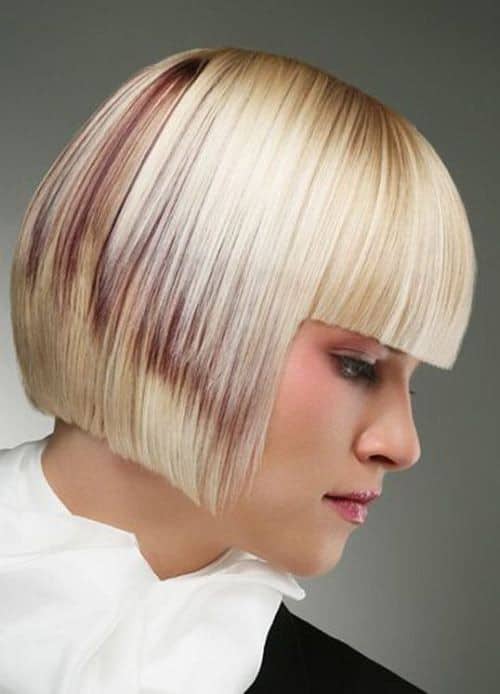 Lovely Blonde Bob with Highlights for Thick Hair