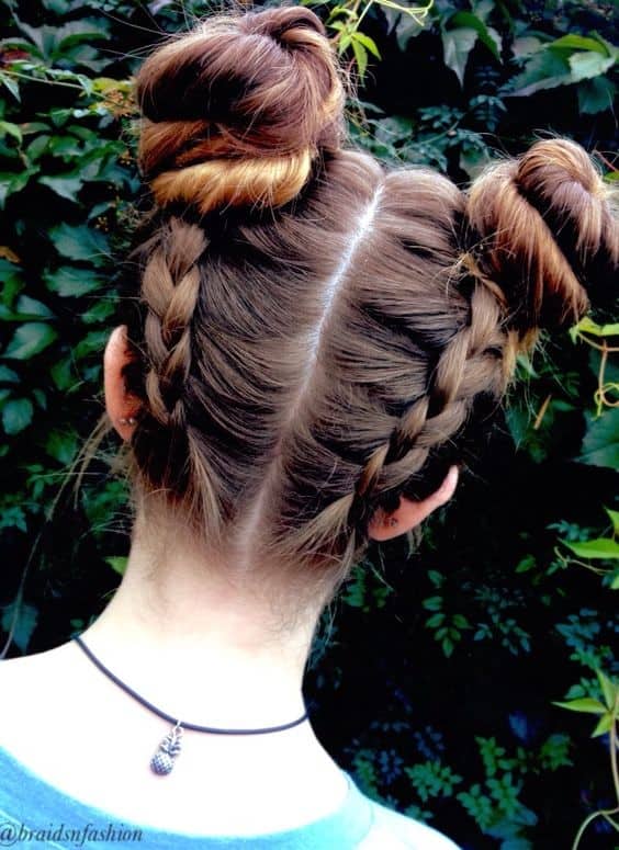 Braided French Buns with Curls