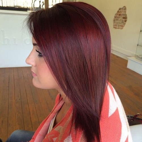 Popular Burgundy Hair with Purple Highlights