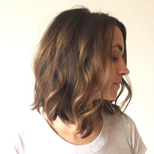 Air-dried long layered bob