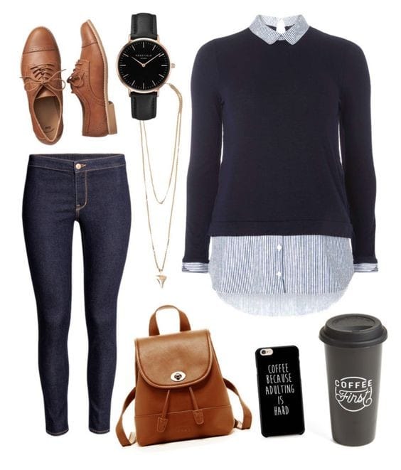 Jeans and Pinstripe Shirt