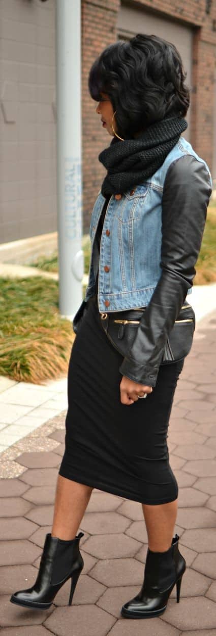 Denim and leather