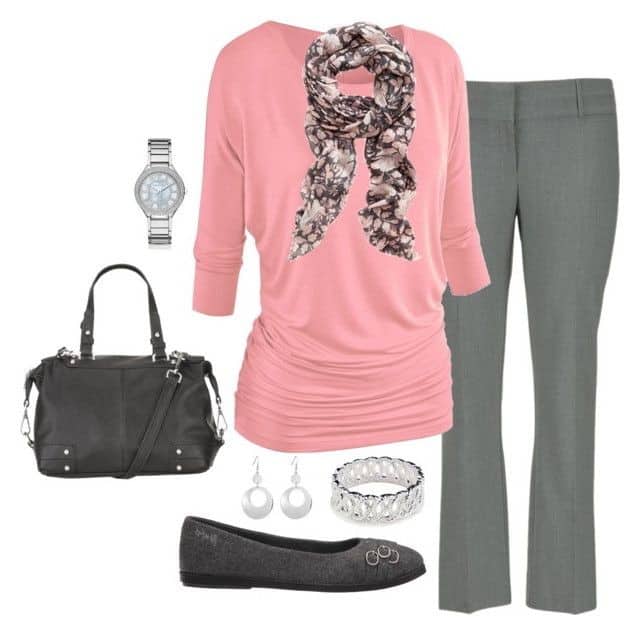 Pink, grey and black